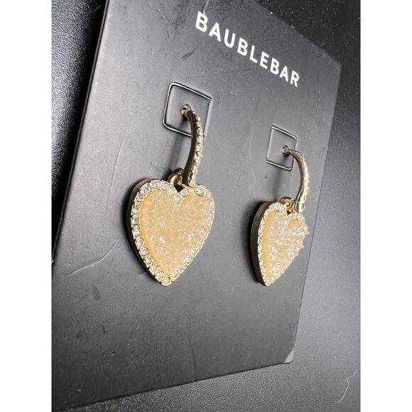 BaubleBar Drusy Heart Earrings - Picture 2 of 4